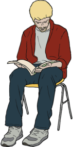sitting and reading