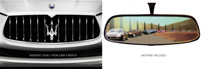 Maserati financing leaflet, front and rear – Geometry Global, Frankfurt.