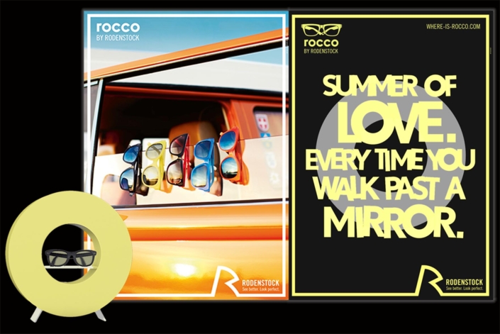 Rodenstock Rocco Eyewear window poster – Eat, Sleep + Design, Berlin.